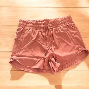 Women's Athletic M Running Shorts High Waisted, Quick-Dry, Adjustable Pale Rose